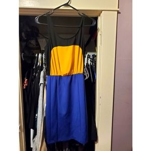 Midi Dress with Vibrant Blue